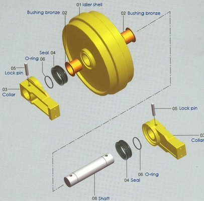 Hitachi EX100-1 EX100-3 EX200-5 hitachi excavator idler assy ZAX200 EX300-1 EX300-5 for excavator parts